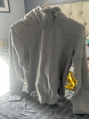 ALO YOGA Gray Zip-Up Hoodie Sweater Jacket Size Medium